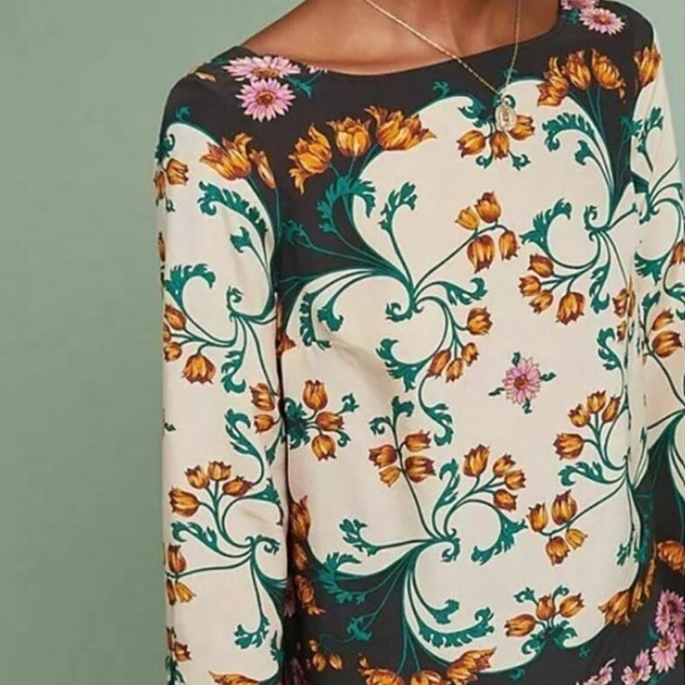 Maeve Anthropologie size 10 100% silk blouse - Picture 2 of 7